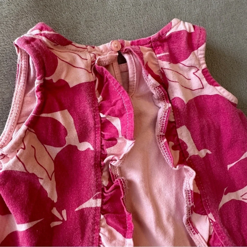 EUC Carter’s Baby Girl Onesie Dress, Tropical Pink, 6-9 Months